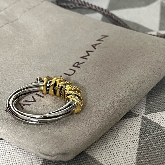 David Yurman Silver and Gold Ring - Picture 4 of 5